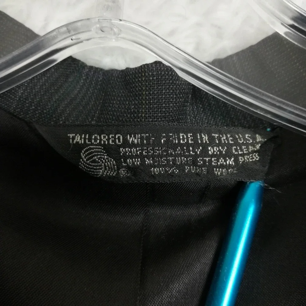 Christian Brooks Mens Suit Blazer Jacket Pants 100% Pure Wool Gray‎ Plaid 40